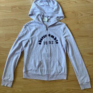 Abercrombie Zip-Up Hoodie • Classic Logo • Light Lavender